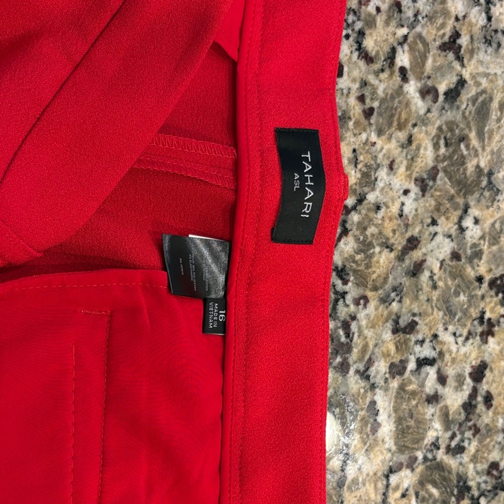 Tahari ASL Vibrant Red Trousers - Picture 5 of 9